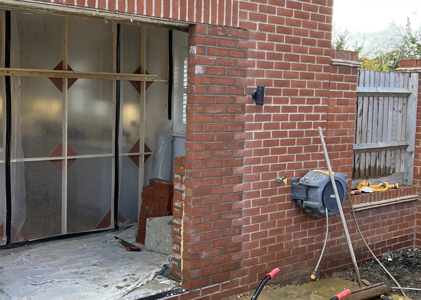 Rear works and structure