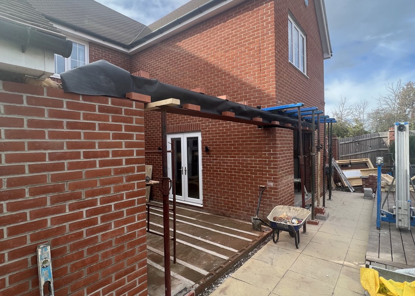 Rear elevation in progress